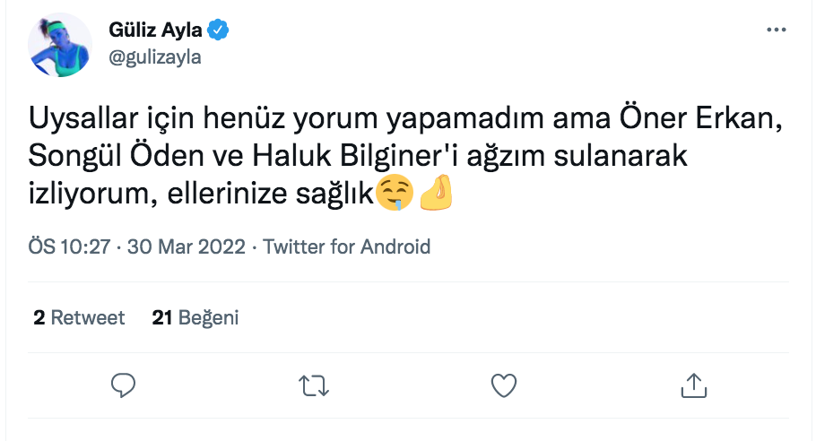 guliz ayla dan uysallar ile ilgili ilk yorum